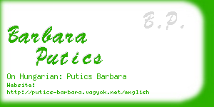 barbara putics business card